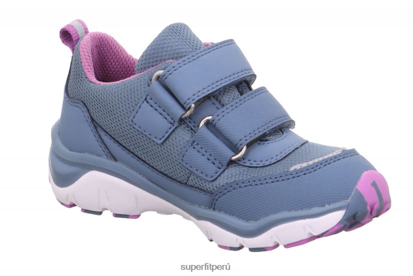 educación física Superfit niños pequeños sport5 - zapatillas bajas con cierre de velcro azul rosado V06L24830 zapatillas bajas