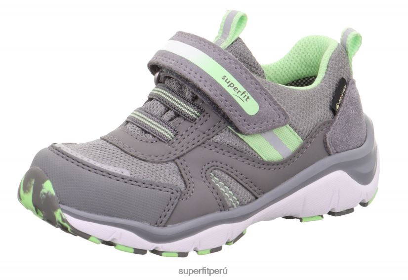 educación física Superfit niños pequeños sport5 - zapatillas bajas con cierre de velcro gris claro/verde claro V06L24826 zapatillas bajas