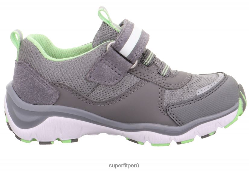educación física Superfit niños pequeños sport5 - zapatillas bajas con cierre de velcro gris claro/verde claro V06L24826 zapatillas bajas