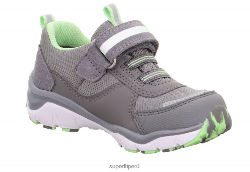 educación física Superfit niños pequeños sport5 - zapatillas bajas con cierre de velcro gris claro/verde claro V06L24826 zapatillas bajas