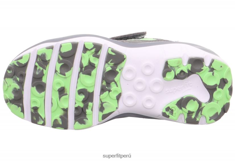 educación física Superfit niños pequeños sport5 - zapatillas bajas con cierre de velcro gris claro/verde claro V06L24826 zapatillas bajas