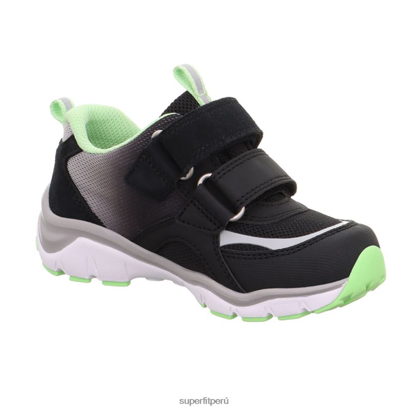 educación física Superfit niños pequeños sport5 - zapatillas bajas con cierre de velcro negro/verde claro V06L24794 zapatillas bajas