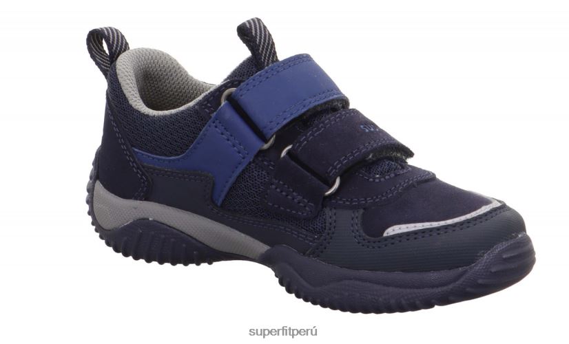 educación física Superfit niños pequeños storm - zapatillas bajas con cierre de velcro azul/gris claro V06L24823 zapatillas bajas