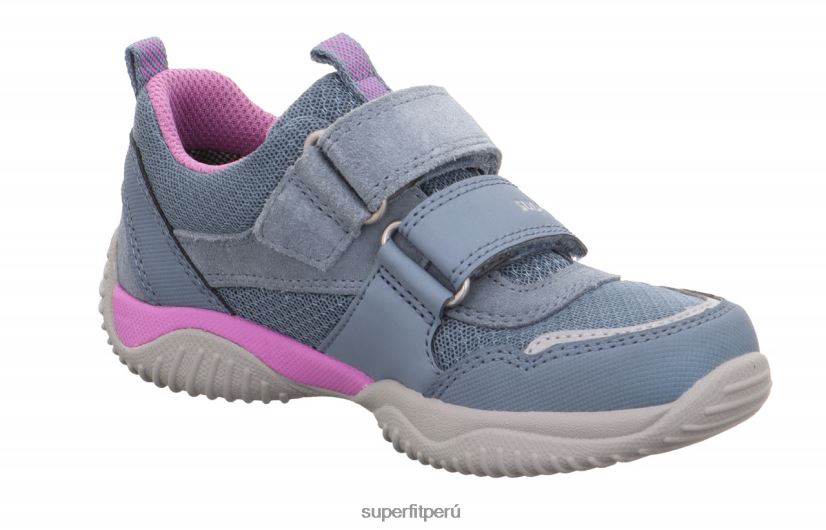 educación física Superfit niños pequeños storm - zapatillas bajas con cierre de velcro azul púrpura V06L24818 zapatillas bajas