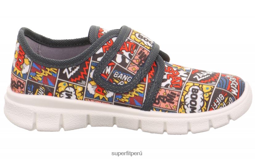 educación física Superfit niños pequeños bobby - zapatilla con cierre de velcro gris/multicolor V06L24557 zapatillas