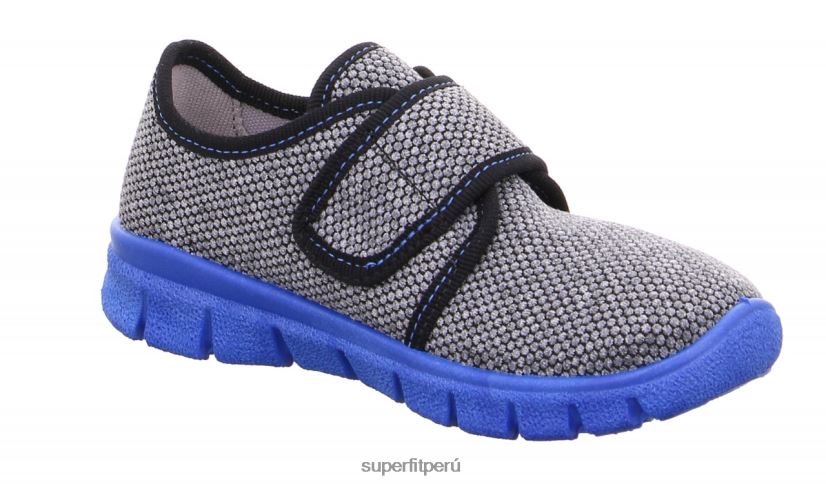 educación física Superfit niños pequeños bobby - zapatilla con cierre de velcro gris negro V06L24572 zapatillas