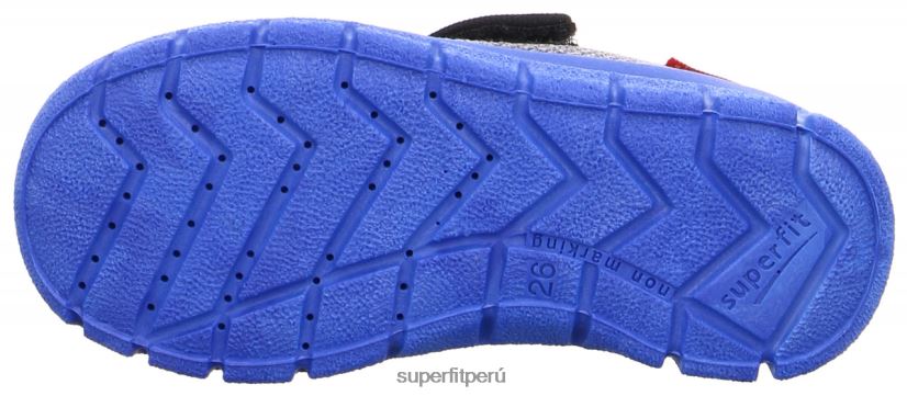 educación física Superfit niños pequeños bobby - zapatilla con cierre de velcro gris negro V06L24572 zapatillas