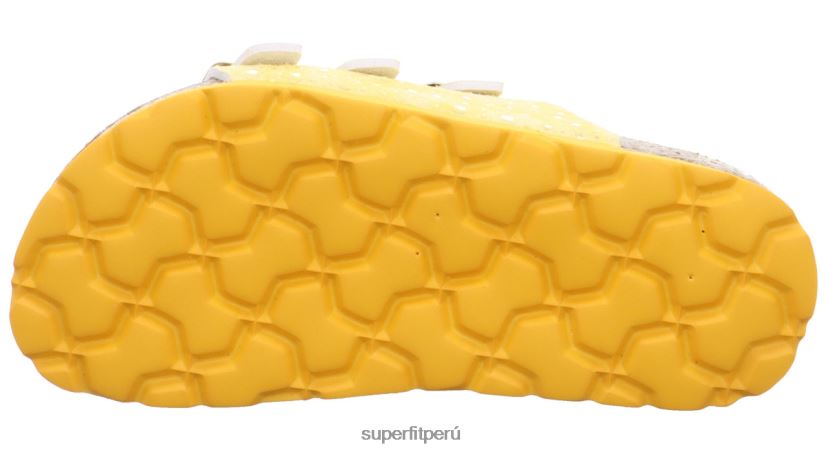 educación física Superfit niños pequeños fussbettpantoffel - zapatilla con hebilla amarillo V06L24562 zapatillas