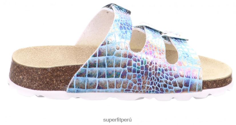 educación física Superfit niños pequeños fussbettpantoffel - zapatilla con hebilla azul V06L24597 zapatillas