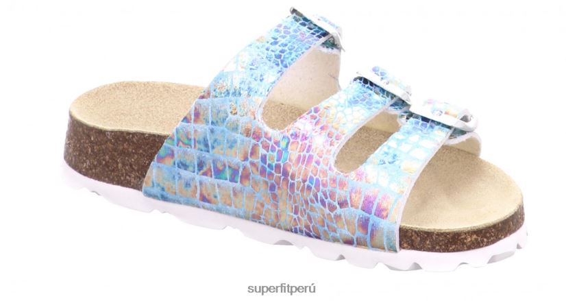 educación física Superfit niños pequeños fussbettpantoffel - zapatilla con hebilla azul V06L24597 zapatillas