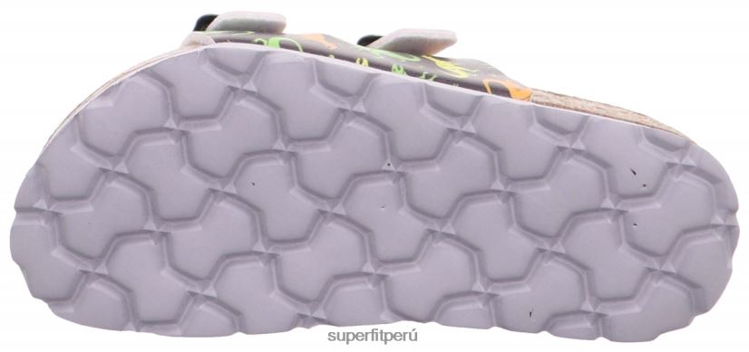 educación física Superfit niños pequeños fussbettpantoffel - zapatilla con hebilla gris V06L24599 zapatillas