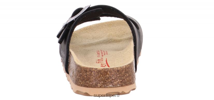 educación física Superfit niños pequeños fussbettpantoffel - zapatilla con hebilla negro V06L24564 zapatillas