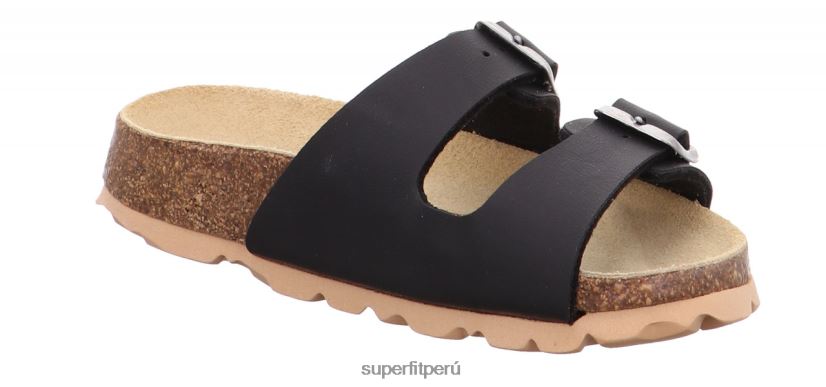 educación física Superfit niños pequeños fussbettpantoffel - zapatilla con hebilla negro V06L24564 zapatillas