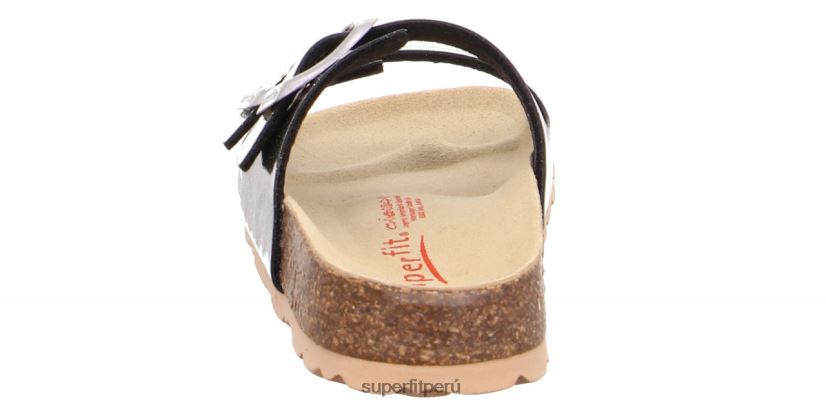 educación física Superfit niños pequeños fussbettpantoffel - zapatilla con hebilla negro/plata V06L24569 zapatillas