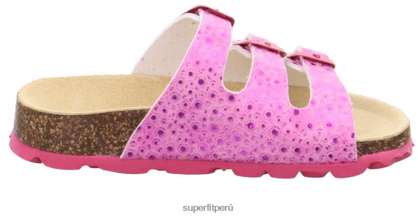 educación física Superfit niños pequeños fussbettpantoffel - zapatilla con hebilla rosa V06L24588 zapatillas