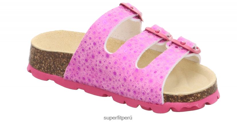 educación física Superfit niños pequeños fussbettpantoffel - zapatilla con hebilla rosa V06L24588 zapatillas