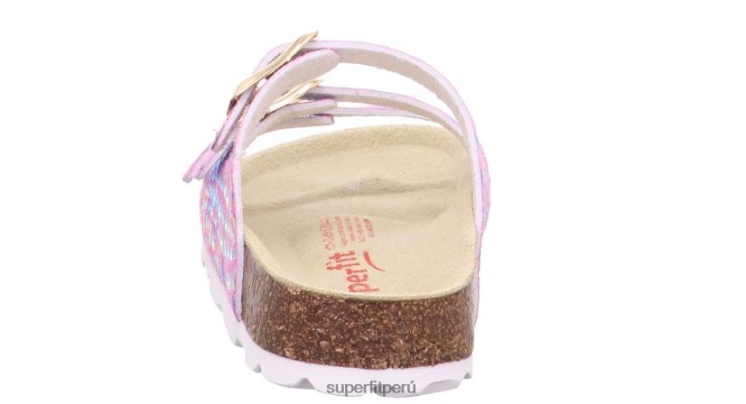 educación física Superfit niños pequeños fussbettpantoffel - zapatilla con hebilla rosa V06L24595 zapatillas