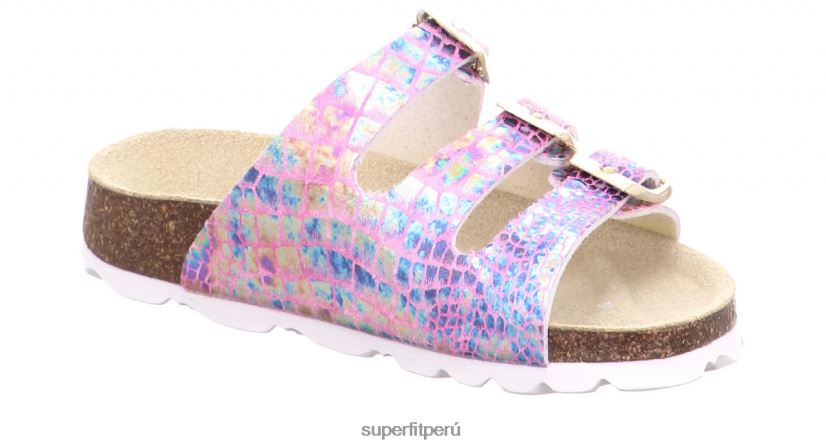 educación física Superfit niños pequeños fussbettpantoffel - zapatilla con hebilla rosa V06L24595 zapatillas