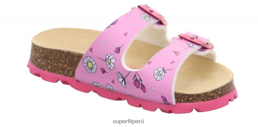 educación física Superfit niños pequeños fussbettpantoffel - zapatilla con hebilla rosa/multicolor V06L24556 zapatillas