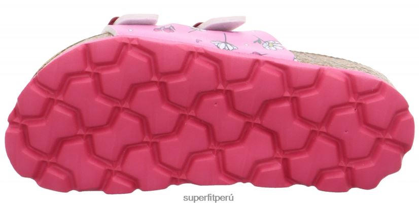 educación física Superfit niños pequeños fussbettpantoffel - zapatilla con hebilla rosa/multicolor V06L24556 zapatillas