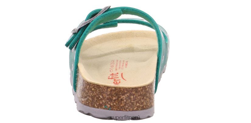 educación física Superfit niños pequeños fussbettpantoffel - zapatilla con hebilla verde V06L24592 zapatillas