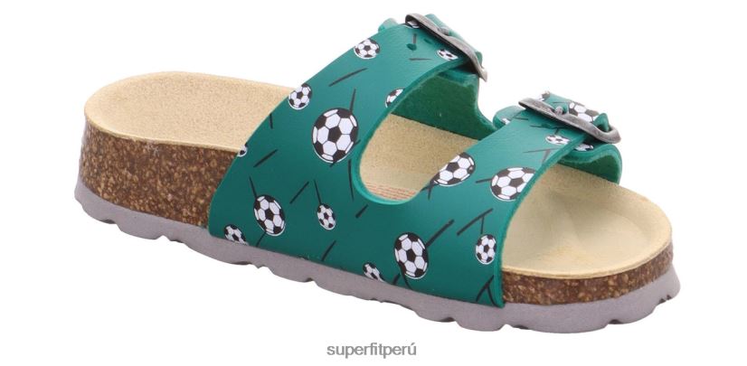 educación física Superfit niños pequeños fussbettpantoffel - zapatilla con hebilla verde V06L24592 zapatillas