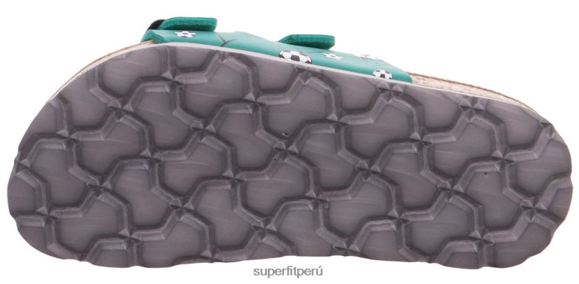 educación física Superfit niños pequeños fussbettpantoffel - zapatilla con hebilla verde V06L24592 zapatillas