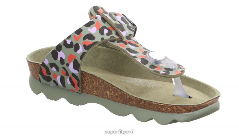 educación física Superfit niños pequeños gelatinas - zapatilla con hebilla verde/multicolor V06L24583 zapatillas