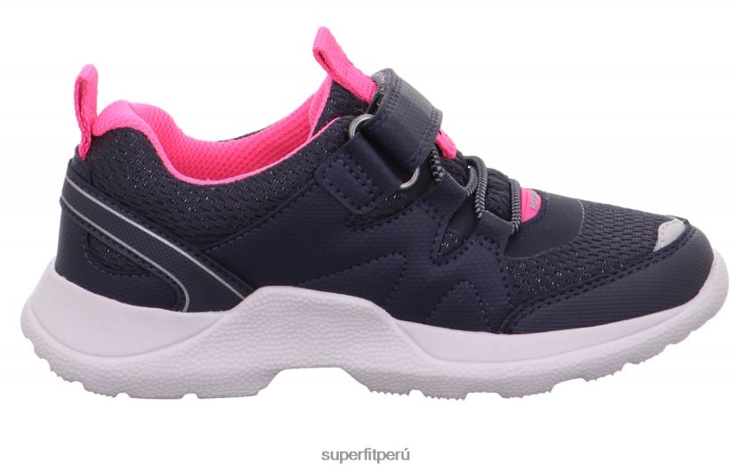 educación física Superfit niños y adolescentes rush - zapatillas bajas con cierre de velcro azul rosado V06L24518 zapatillas