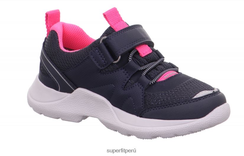 educación física Superfit niños y adolescentes rush - zapatillas bajas con cierre de velcro azul rosado V06L24518 zapatillas