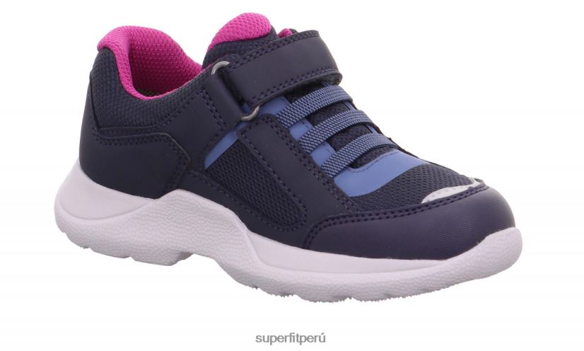 educación física Superfit niños y adolescentes rush - zapatillas bajas con cierre de velcro azul rosado V06L24537 zapatillas