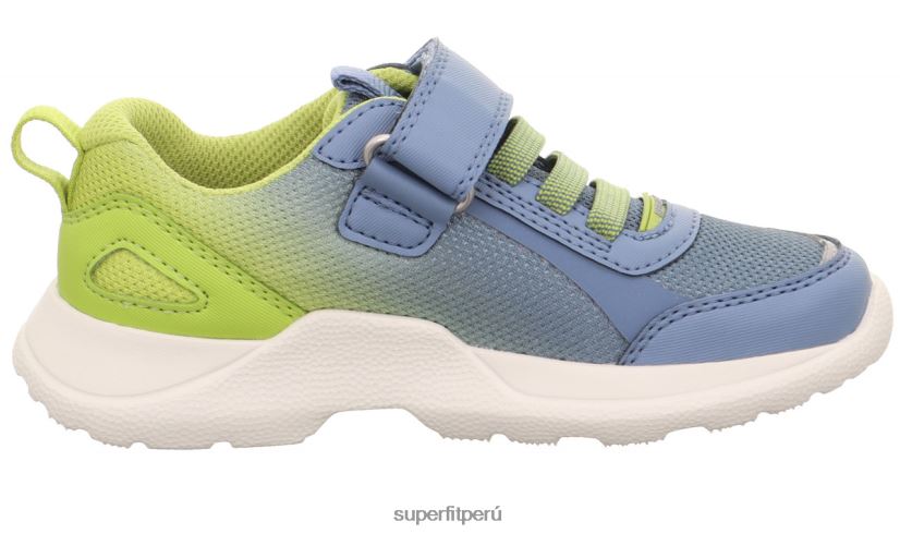 educación física Superfit niños y adolescentes rush - zapatillas bajas con cierre de velcro azul/verde claro V06L24533 zapatillas