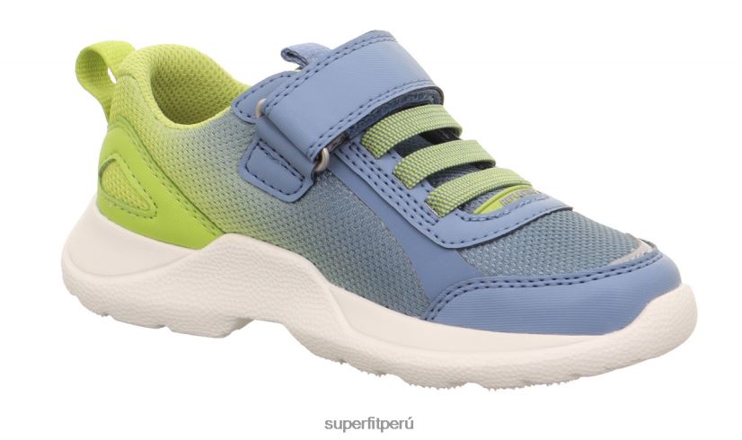 educación física Superfit niños y adolescentes rush - zapatillas bajas con cierre de velcro azul/verde claro V06L24533 zapatillas