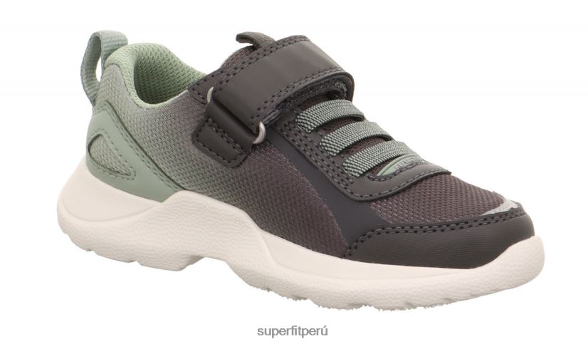 educación física Superfit niños y adolescentes rush - zapatillas bajas con cierre de velcro gris/verde claro V06L24531 zapatillas