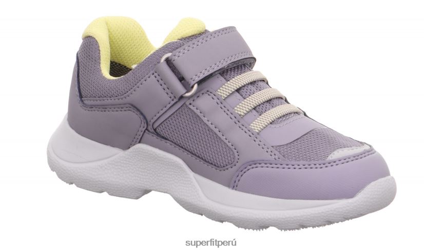 educación física Superfit niños y adolescentes rush - zapatillas bajas con cierre de velcro morado/amarillo V06L24534 zapatillas