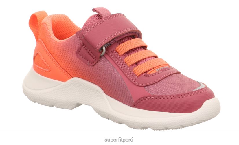 educación física Superfit niños y adolescentes rush - zapatillas bajas con cierre de velcro rosa/naranja V06L24521 zapatillas