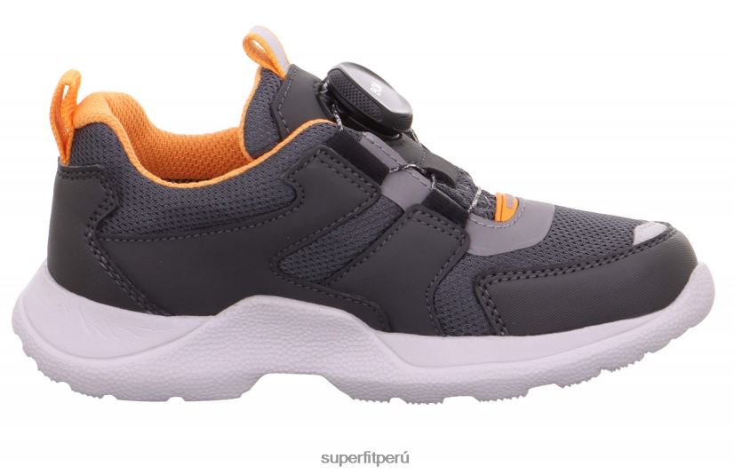 educación física Superfit niños y adolescentes rush - zapatillas bajas con sistema boa fit gris/naranja V06L24536 zapatillas
