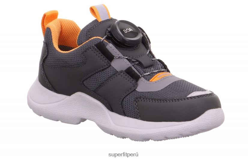 educación física Superfit niños y adolescentes rush - zapatillas bajas con sistema boa fit gris/naranja V06L24536 zapatillas