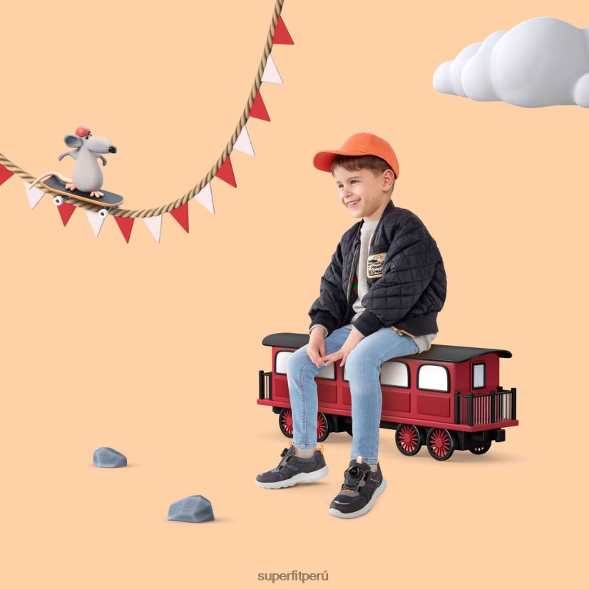 educación física Superfit niños y adolescentes rush - zapatillas bajas con sistema boa fit gris/naranja V06L24536 zapatillas