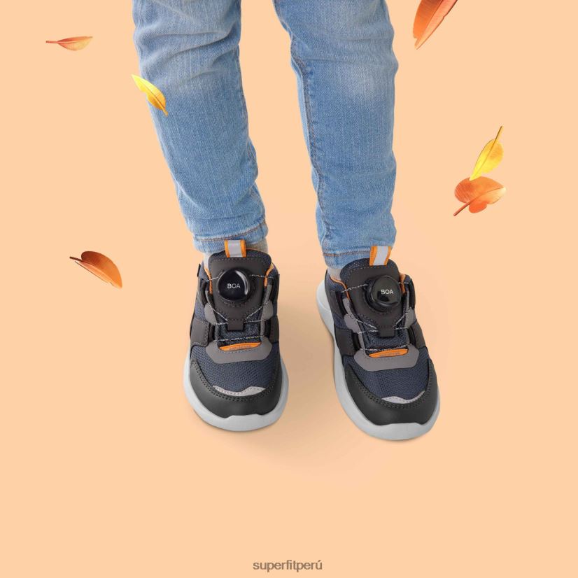 educación física Superfit niños y adolescentes rush - zapatillas bajas con sistema boa fit gris/naranja V06L24536 zapatillas